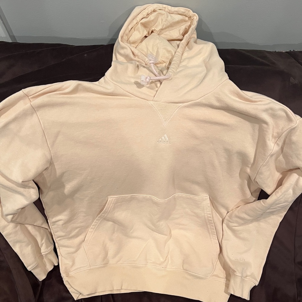Adidas All Season Cream Colored Men’s Hoodie - Size Large